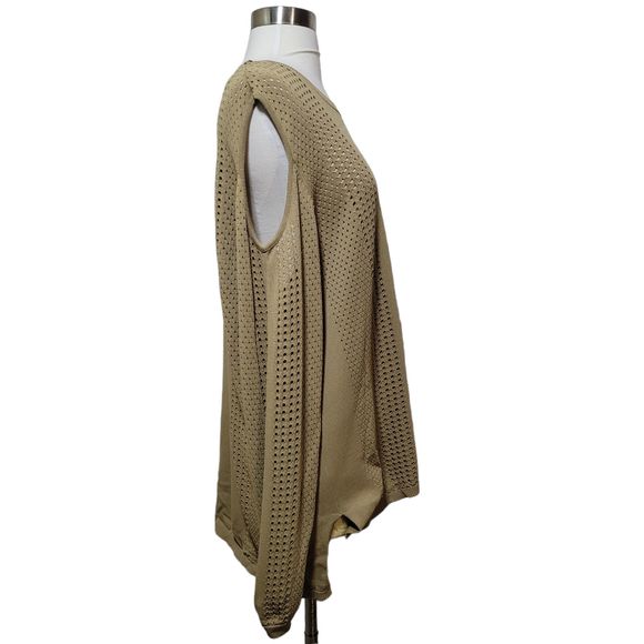 One A Women's Beige Cold Shoulder Hollow Out Long Sleeve Knit Top Size XL - Picture 4 of 8